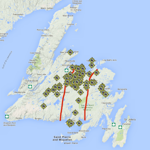 Figure 2 Map showing historic search locations & region of responsibility